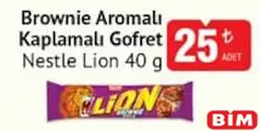 NESTLE LİON BROWNİE AROMALI KAPLAMALI GOFRET 40 G fiyat ve kampanya bilgisi